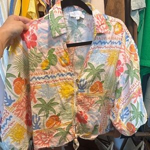 C&C California Multicolor Tropical Print Shirt